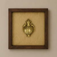 Brass Kalash In Wooden Wall Frame