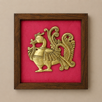 Set of Two Brass Peacock Wall Frames