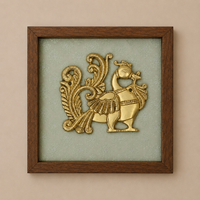 Set of Two Brass Peacock Wall Frames