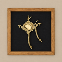 Framed Wall Art -Brass Nutcrackers, Panka & Ganesh Comb