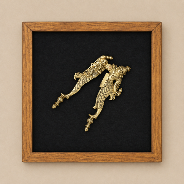 Wooden Frame With Brass Vishnu Laxmi Sarota (Nutcracker)