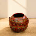 Handpainted Floral Antique Finished Pot