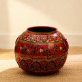 Handpainted Floral Antique Finished Pot