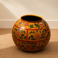 Handpainted Floral Antique Finished Pot