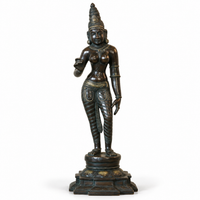 Standing Uma Parvati Brass Sculpture | Chola Style Spiritual Art