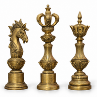 Antique Brass Chess Piece Finials – Knight, King & Bishop