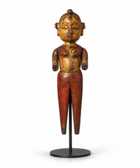 Vintage Hand-Carved Tribal Wooden Figurine on Stand - A Rare Find