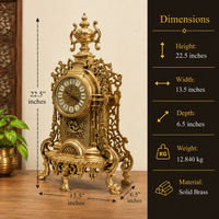 Brass Vintage Roman Design Mantlepiece Clock-Big Size