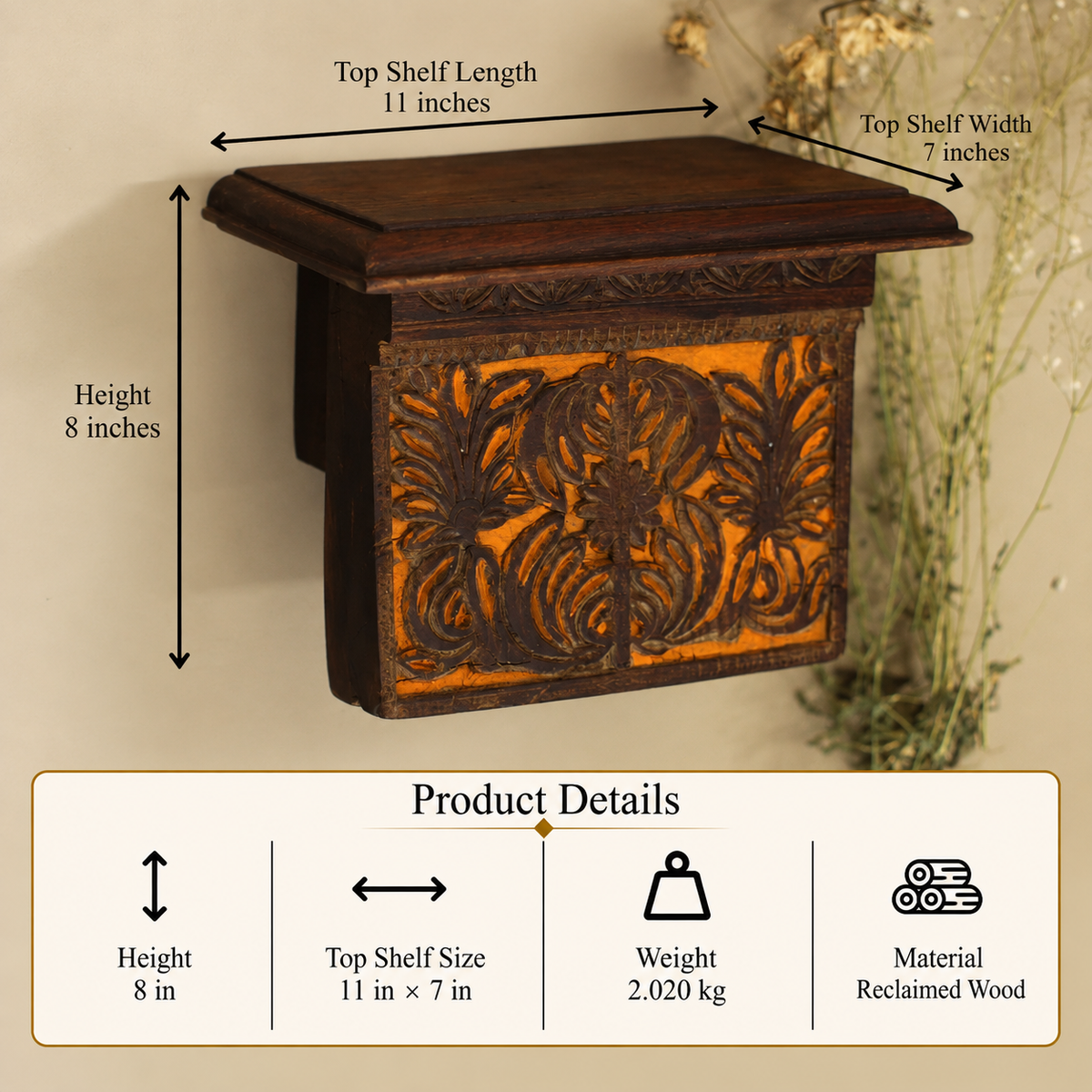 Wooden Wall Shelf Reclaimed Wood