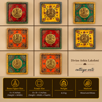 Brass Ashta Lakshmi Wooden Frame(Set of 8 Lakshmi)