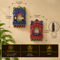 Wooden Jharokha Multicolor Set of 2