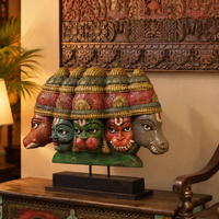 Wooden Panchmukhi Hanuman Bust