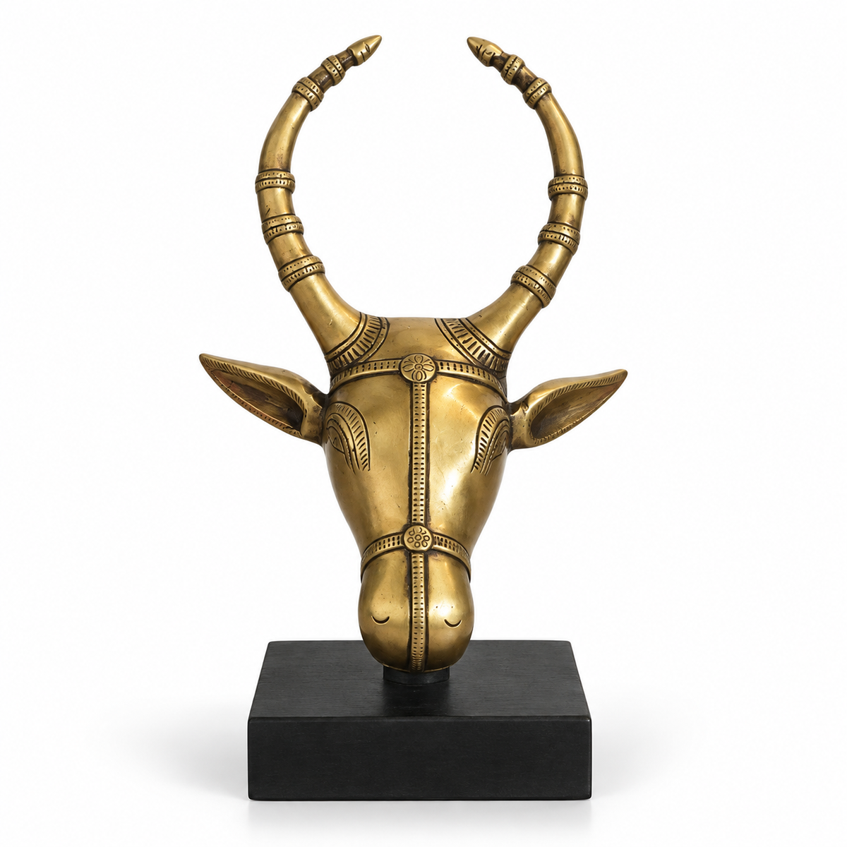 Brass Bull Head Table Decor Small