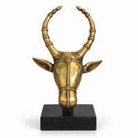 Brass Bull Head Table Decor Small