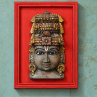 Wooden Vishnu Mask With Wooden Handcrafted Frame