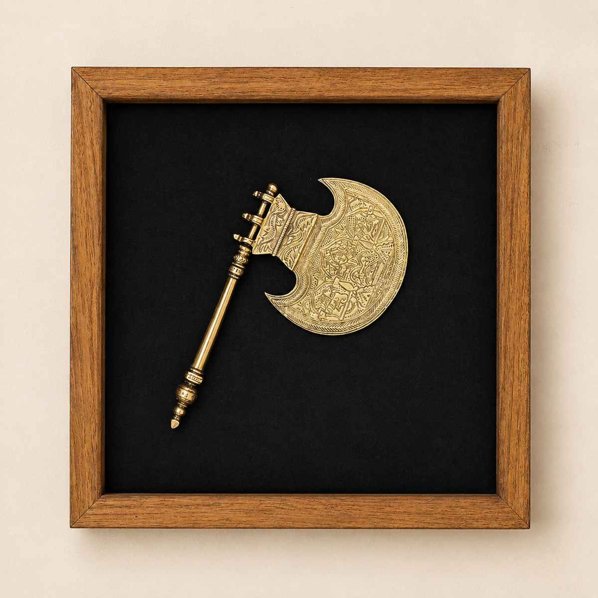 Framed Wall Art -Brass Nutcrackers, Panka & Ganesh Comb