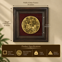 Brass Durga Plate In Wooden Frame