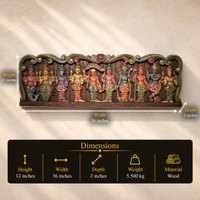 Wooden Hand Carved Wall Panel -Dasavathar