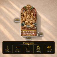 Wooden Hand Carved Wall Hanging  -Ganesh