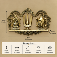 Brass Wall Hanging Vishnu Shankhu Chakra Namaha