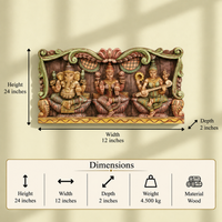 Wooden Wall Panel Laxmi Ganesh Saraswati 24"