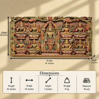 Wooden Wall Panel Balaji And Ashtalakxmi