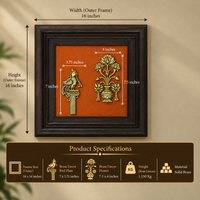 Brass Decor Flower In Wooden Frame