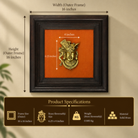Brass Shreenathji In Wooden Frame