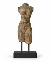 Female Torso Sculpture on Stand