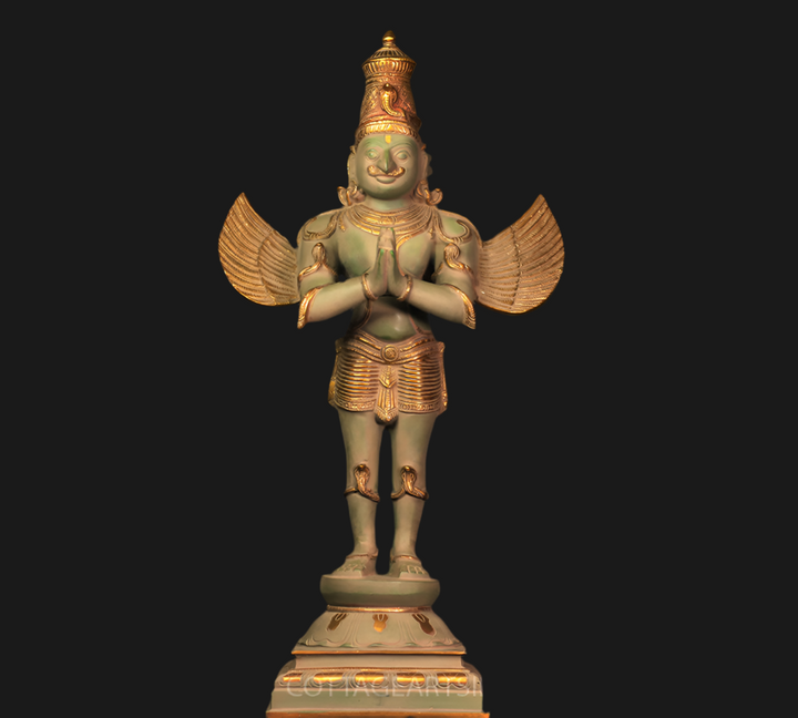Brass Garuda Standing  Rustic 25"
