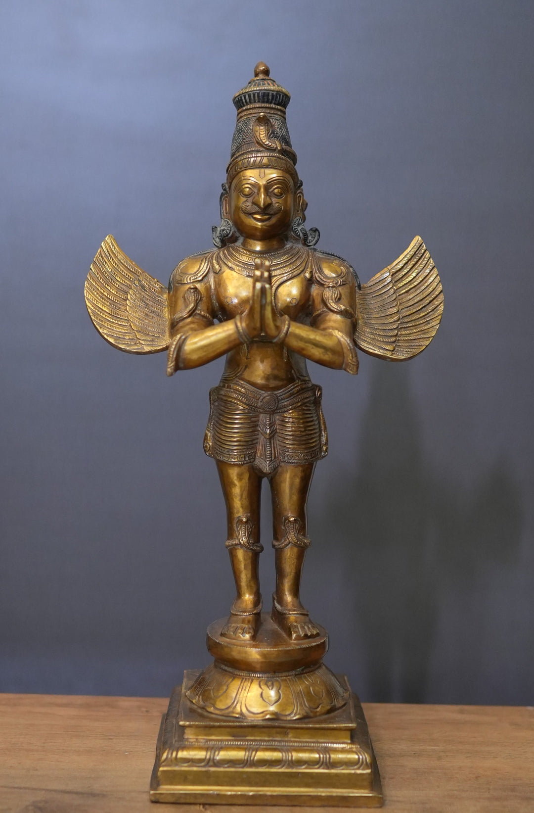 Brass Garuda Standing Vintage Finish 25"