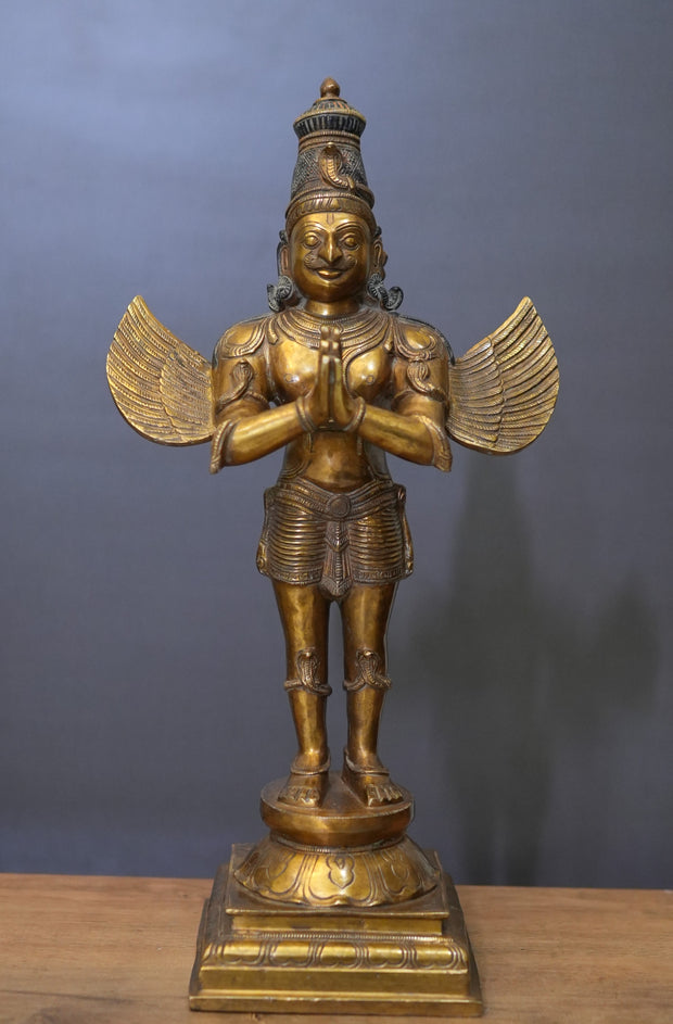 Brass Garuda Standing Vintage Finish 25"