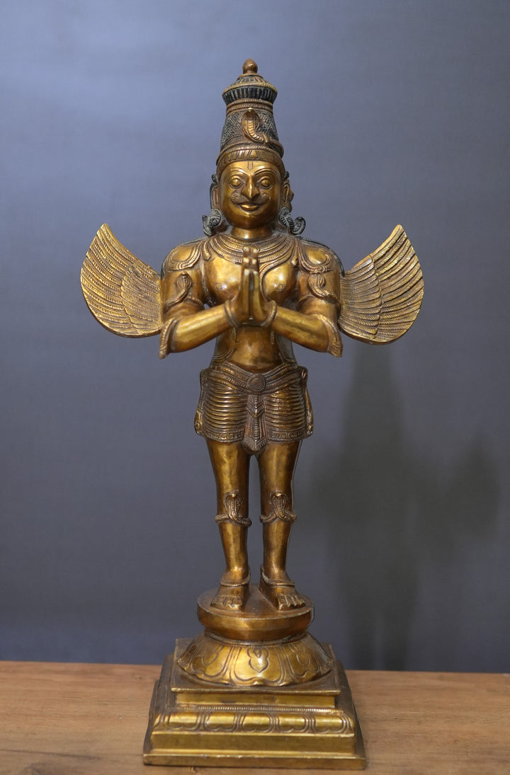 Brass Garuda Standing Vintage Finish 25"