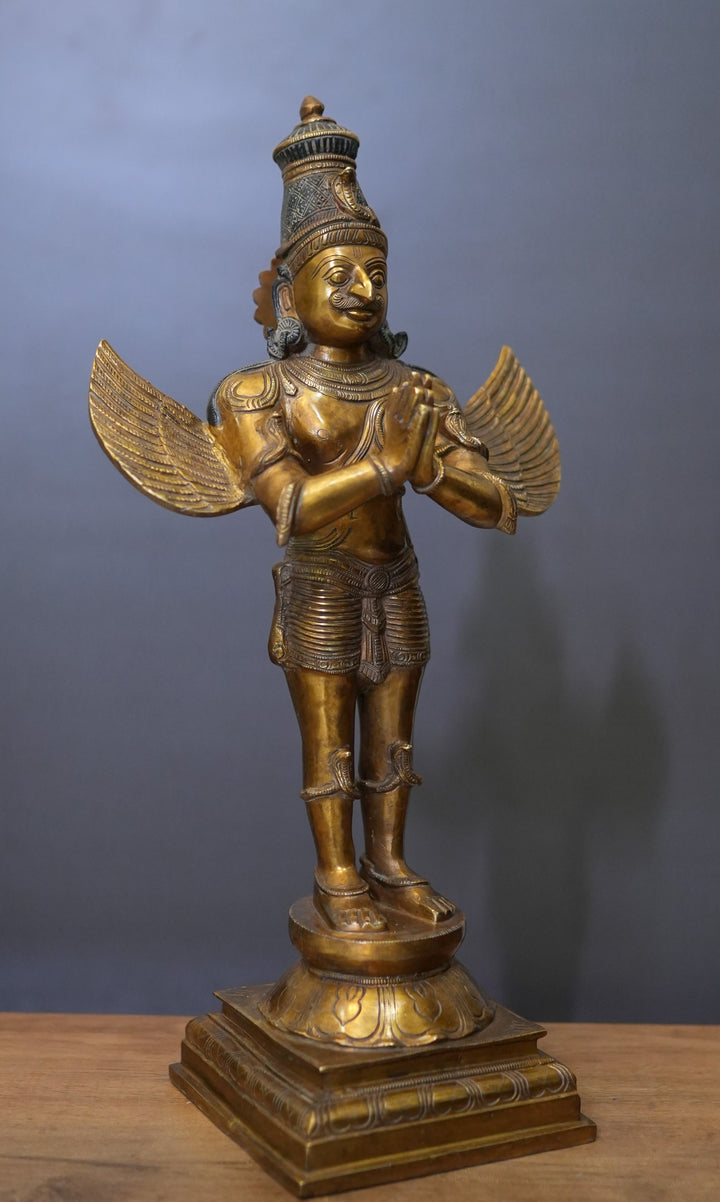 Brass Garuda Standing Vintage Finish 25"