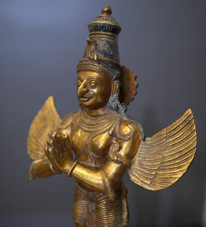 Brass Garuda Standing Vintage Finish 25"