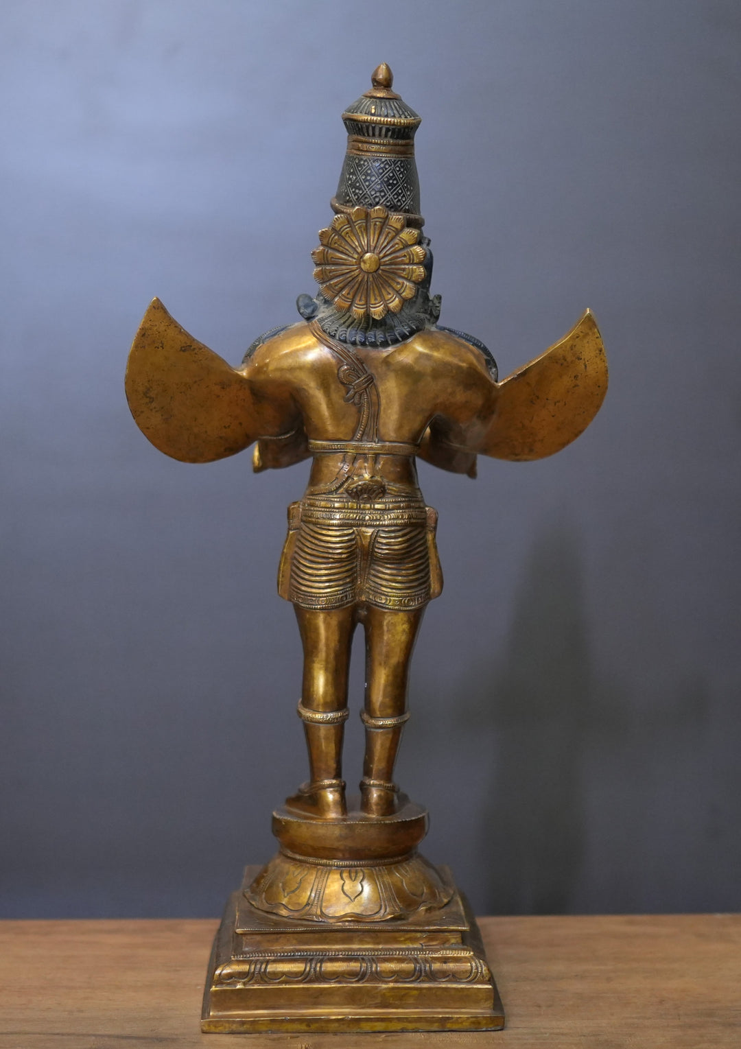 Brass Garuda Standing Vintage Finish 25"