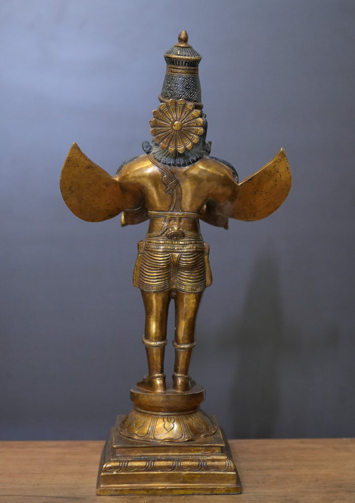 Brass Garuda Standing Vintage Finish 25"