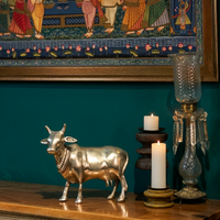 Brass Standing Cow Silver Finish