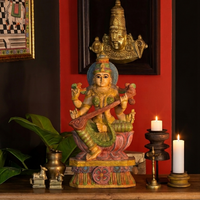Wooden Saraswati 24"