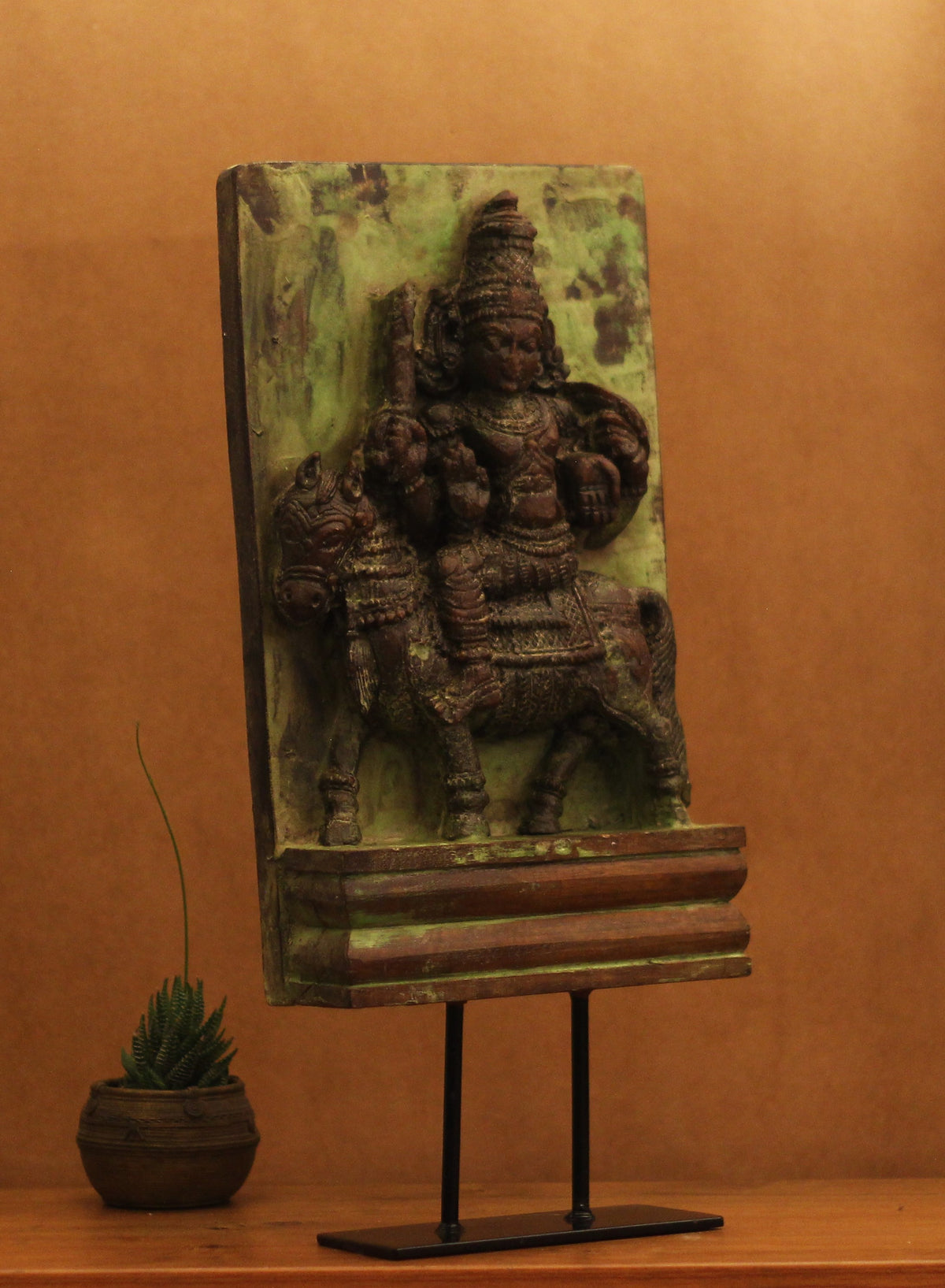 Vintage Wood /Stone Shiva Idol