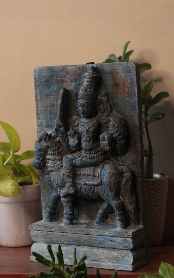 Vintage Wood /Stone Shiva Idol