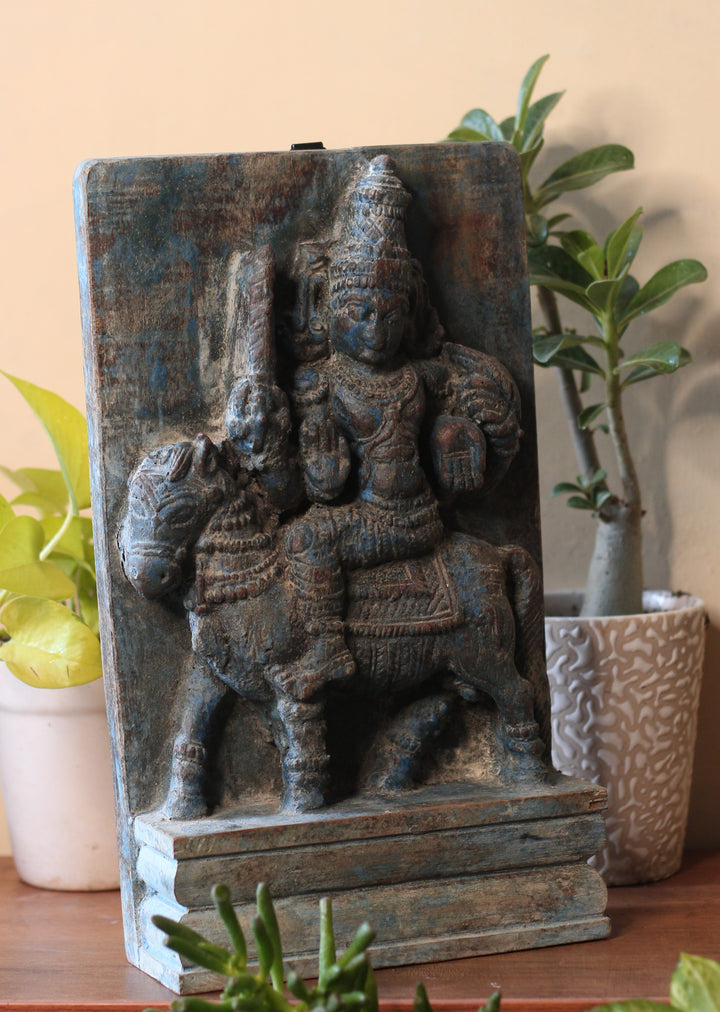 Vintage Wood /Stone Shiva Idol