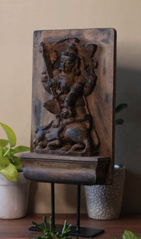 Vintage Wood / Stone Kali Mahisura Mardini Idol