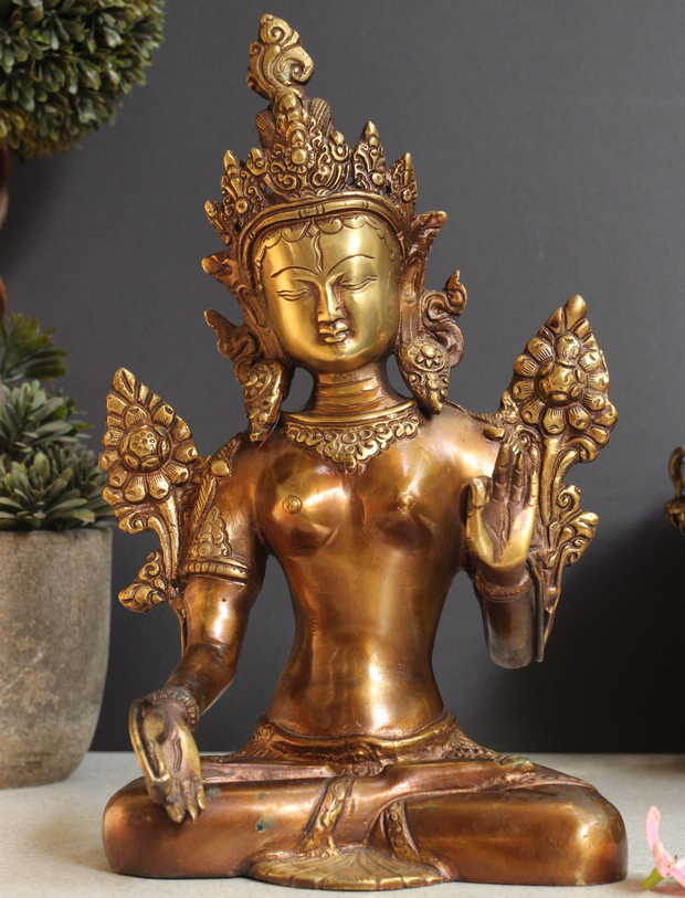 Brass Tara Devi Sitting 10.5''
