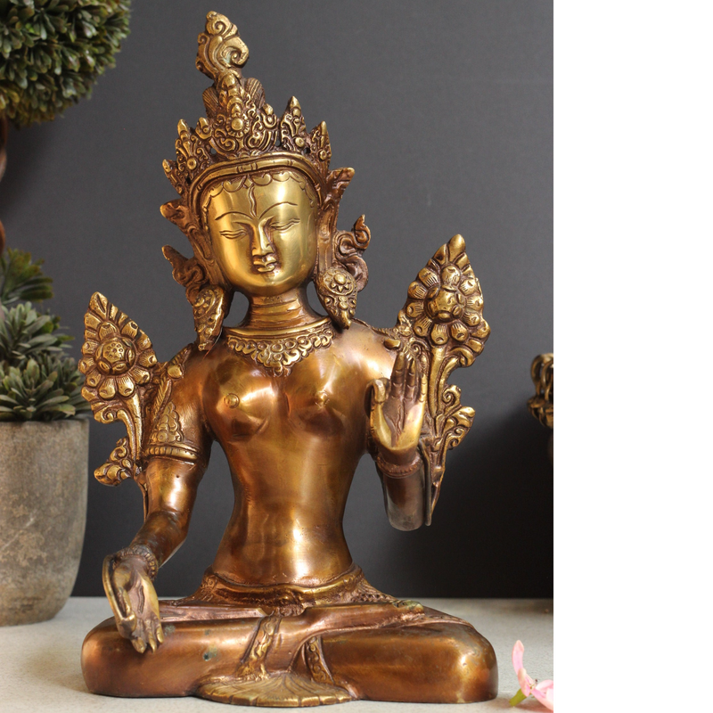 Brass Tara Devi Sitting 10.5''