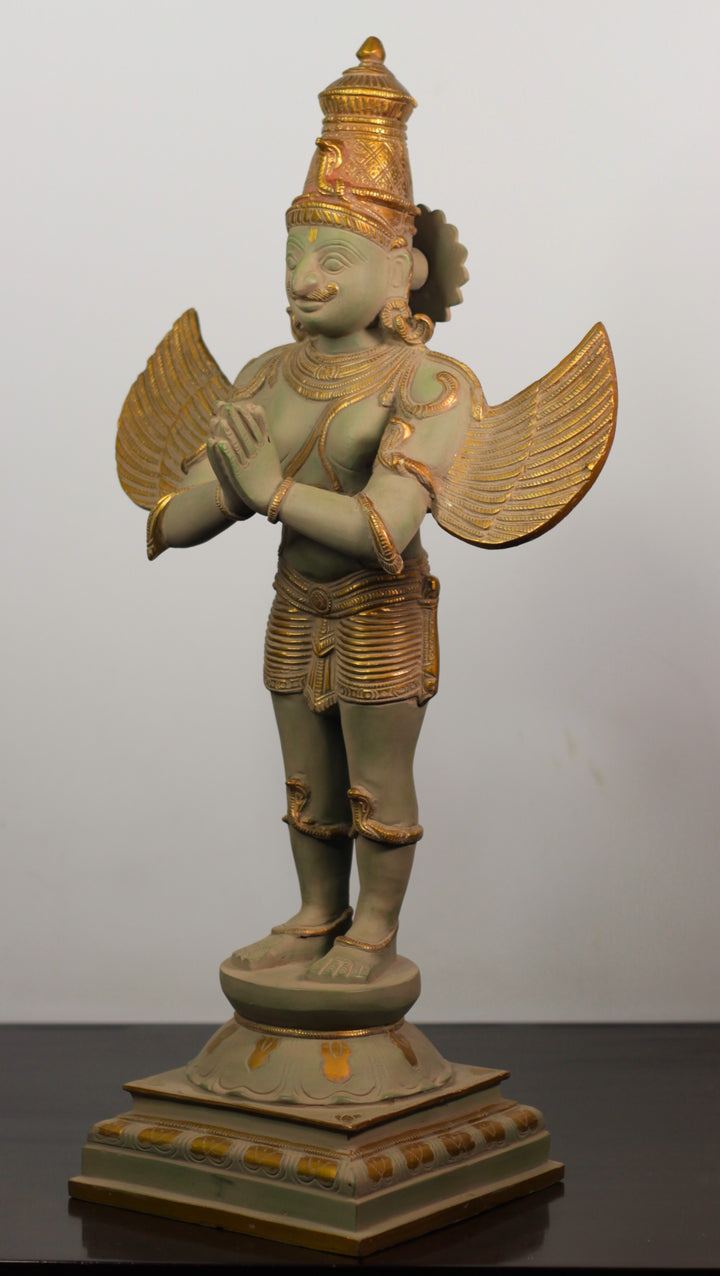 Brass Garuda Standing  Rustic 25"