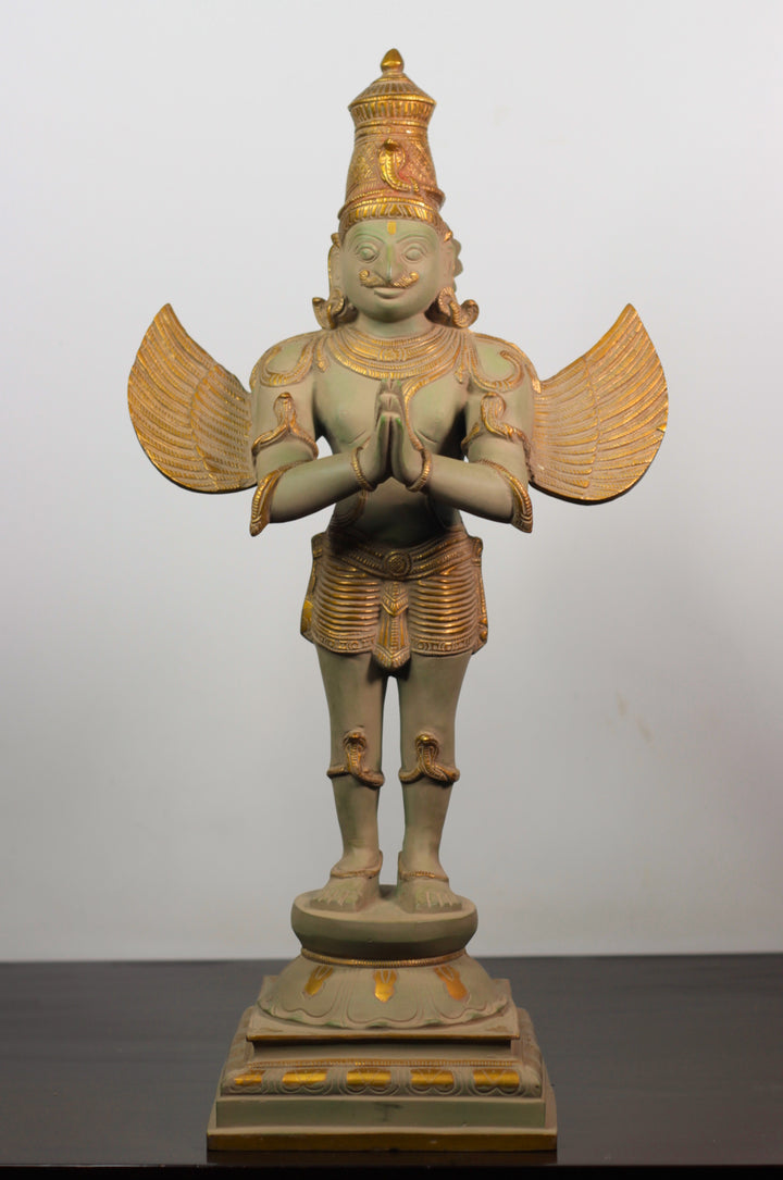 Brass Garuda Standing  Rustic 25"