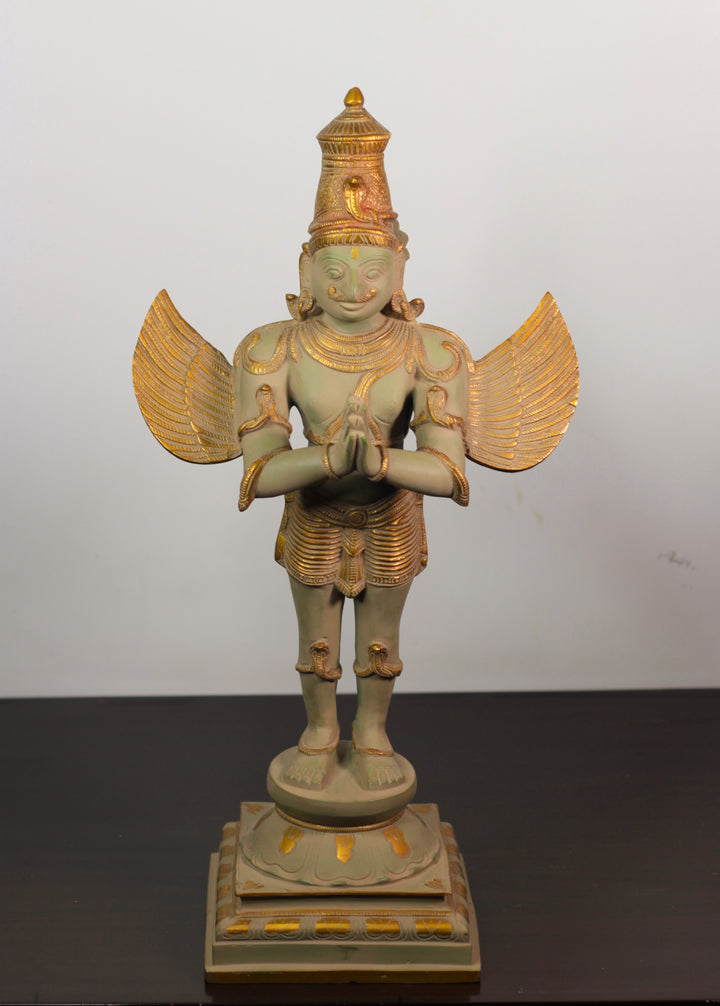 Brass Garuda Standing  Rustic 25"