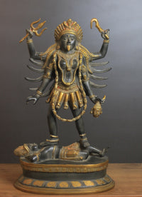 Brass Kaali Rustic Black Finish 19"