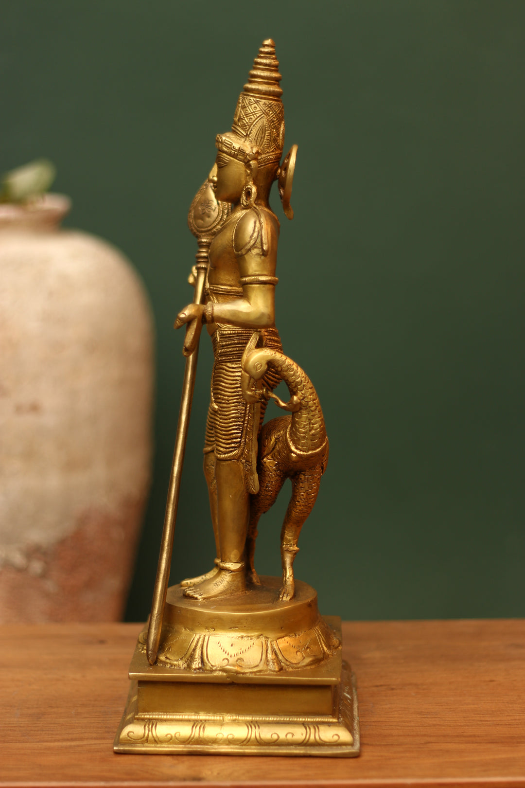 Brass Statue Lord Murugan Statue 15.5"